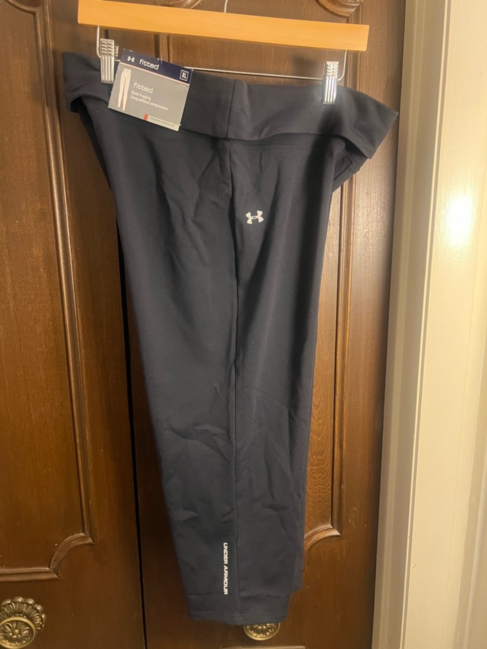 Under Armour Black Fold-Over Waist Athletic Leggings